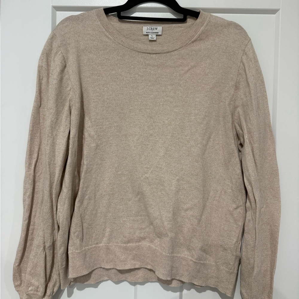 J. Crew Women's Scoop Crewneck Sweater in Light Taupe